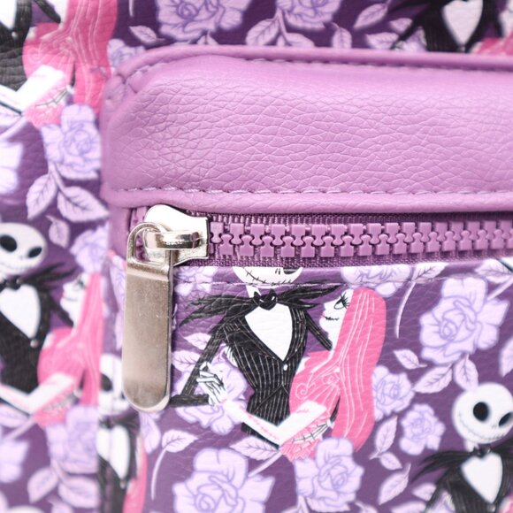 Disney Bioworld Purple Backpack Nightmare Before Christmas Adjustable Strap nwt - Picture 5 of 12